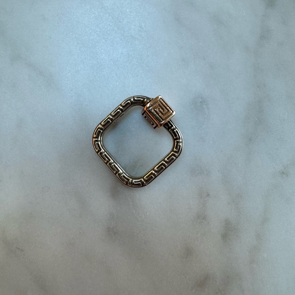 Marla Aaron Meander Lock Silver and Rose Gold, Greek Key necklace or bracelet